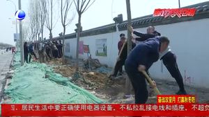 廣陽區(qū)北旺鄉(xiāng)舉行大氣污染防治攻堅月植樹種草活動 植樹添綠美道路